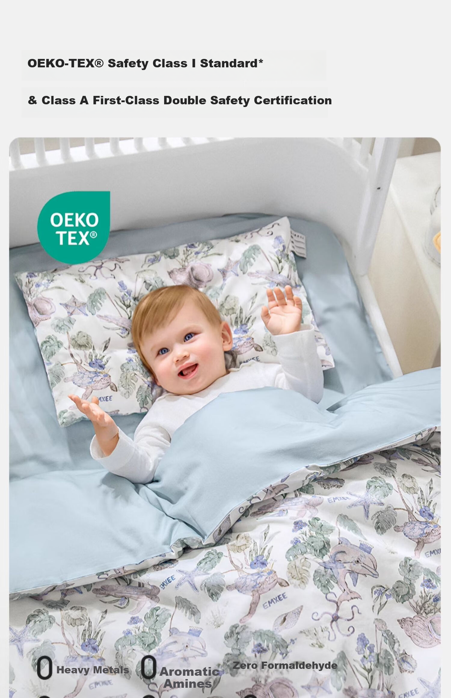 EMXEE Kindergarten Quilt Three-Piece Set Six or Seven-Piece Set Pure Cotton Bedding Duvet Cover Swan Dance 9