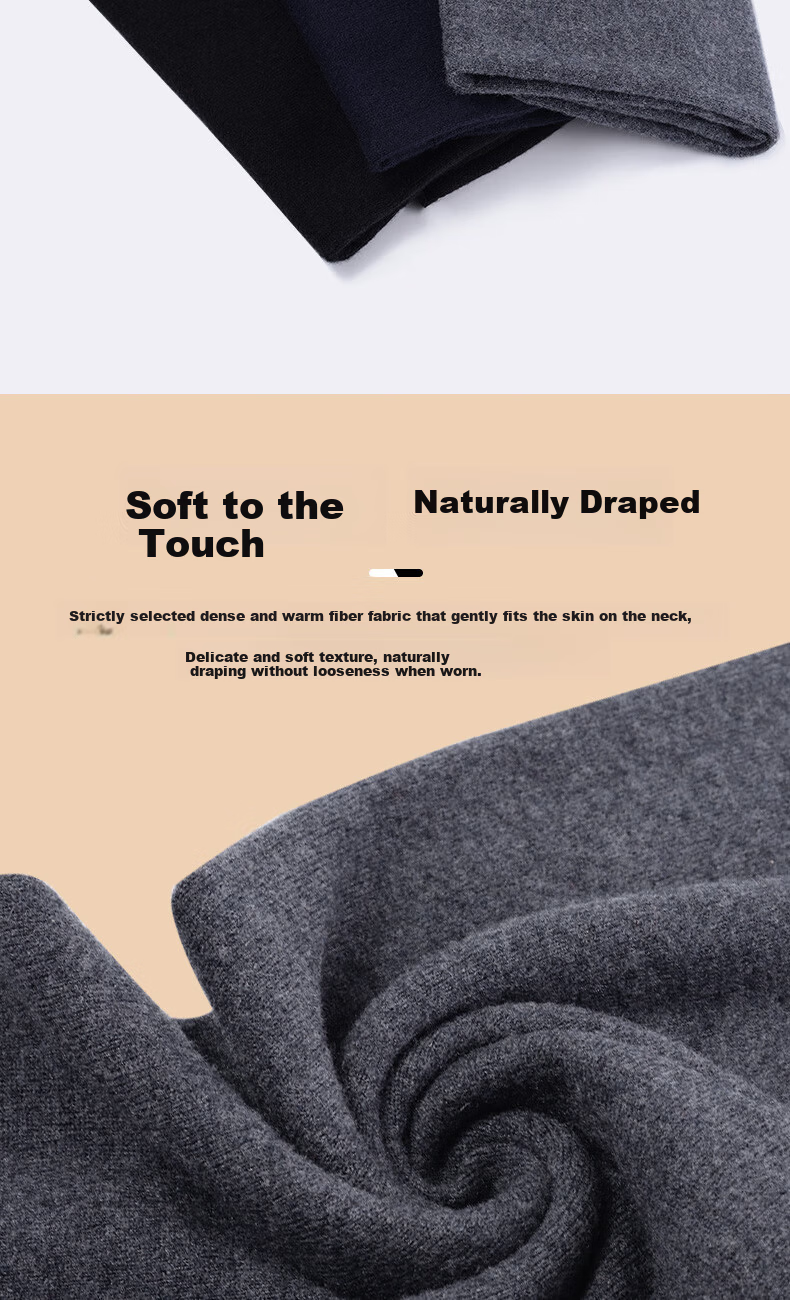 TUCANO Pure Wool Men's Hat and Scarf Set, Winter Outdoor Cycling Sports Warm Cold-Resistant Knit Hat and Scarf for Men 3