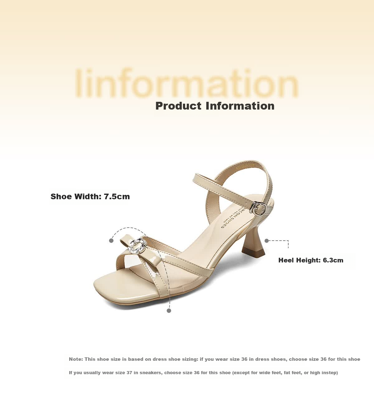 Eierkang Women's Sandals 520 Gift Square Toe Single Strap Stiletto Sandals 49734W Off-White Size 37 10