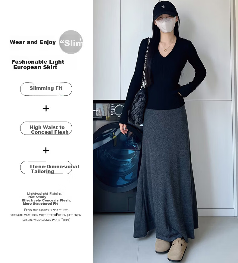 Langsha Women's Mermaid Skirt Spring Autumn 2026 New High Waist Slim A-Line Bodycon Skirt Elegant Temperament Premium Half Skirt 12