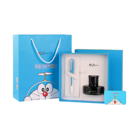 Pimio Doraemon Cartoon Design Fountain Pen Gift Box for Students Grade 3 Graduation Practice Pen EF 0.38mm