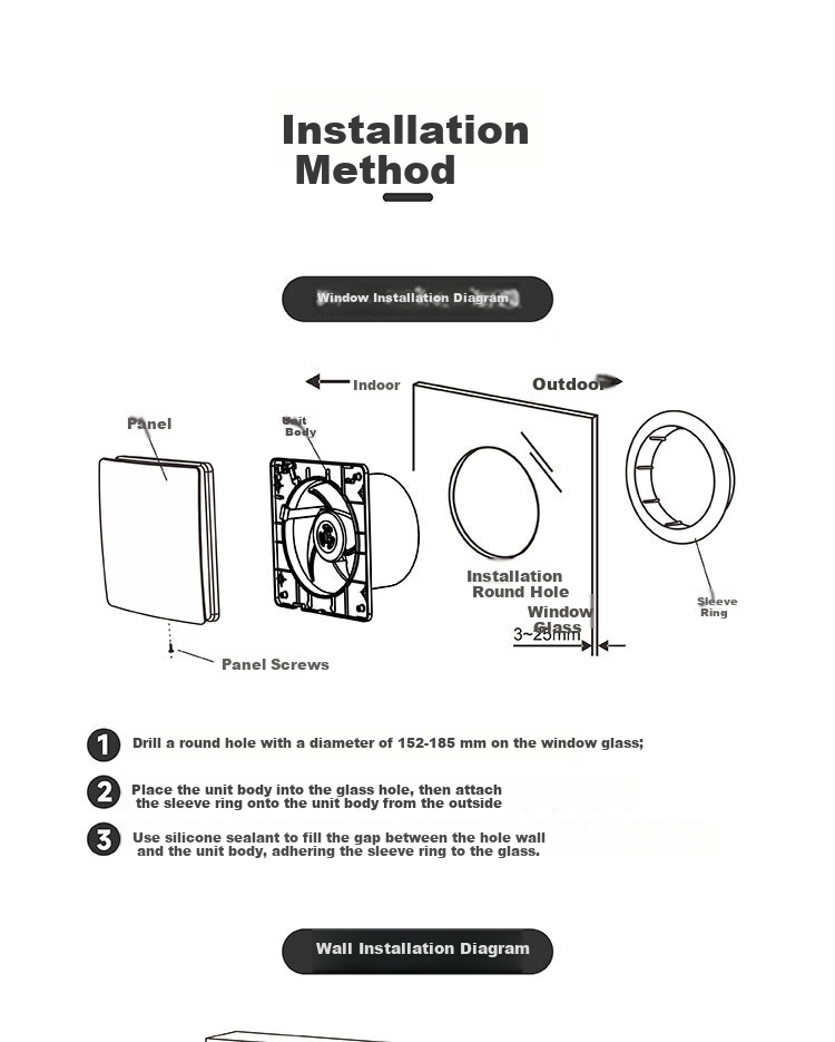 JINLING Window Wall Exhaust Fan DC Inverter Low Noise Bathroom Kitchen 6-Inch Ventilation Fan 15-C(B9DC) 11