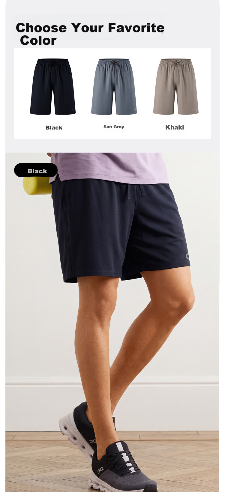 JD Jingzao Summer New Ultra-Light Quick-Dry Running Sports Shorts for Men Fitness Training Ultra-Thin Casual Shorts Black S 15