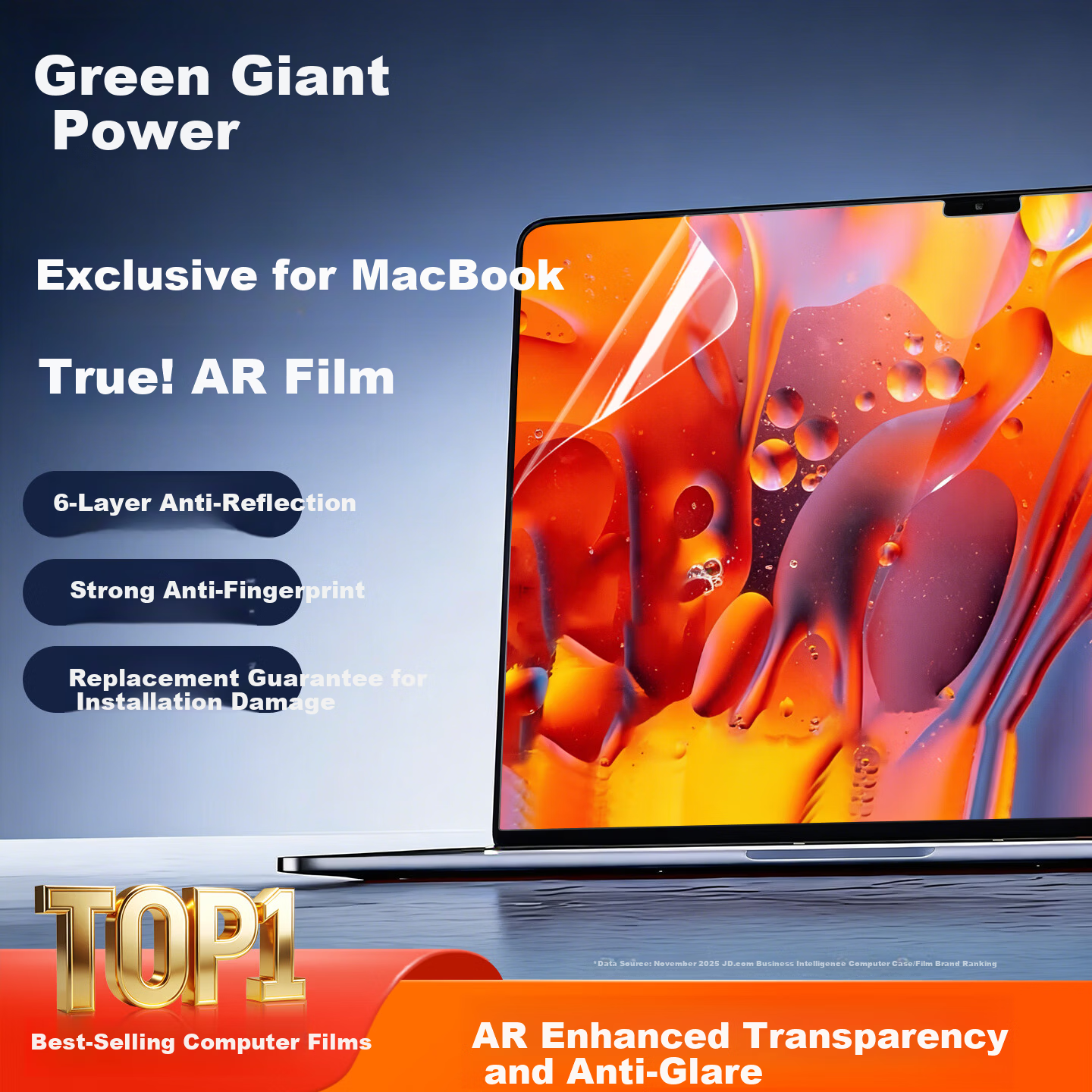 Llano AR Anti-Reflective Screen Protector for MacBook Air M5/M4 13.6-inch 2026/25 Laptop