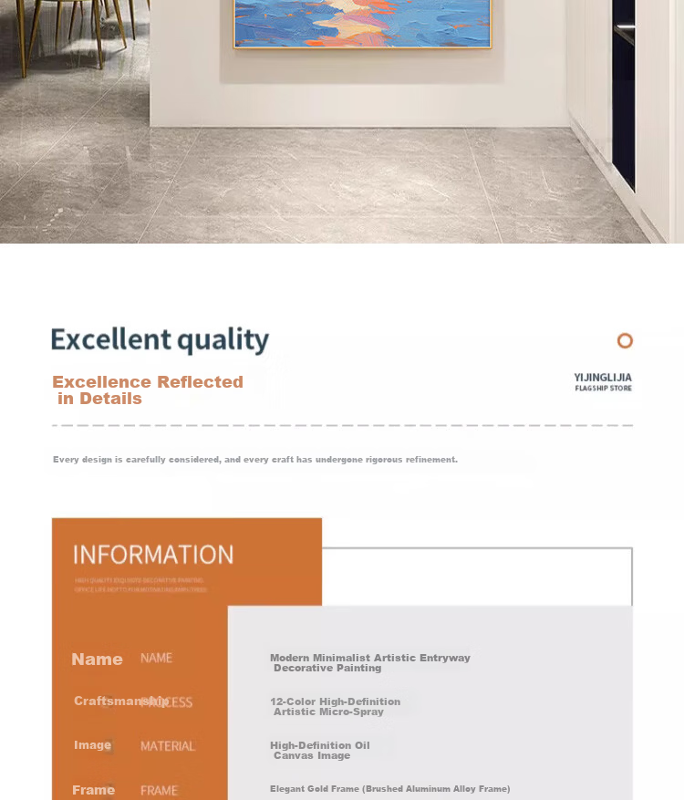 Yihuan Yu Smooth Sailing Entrance Hall Decorative Painting Oil Painting Style Corridor Hanging Textured Living Room Entry Wall Art 7