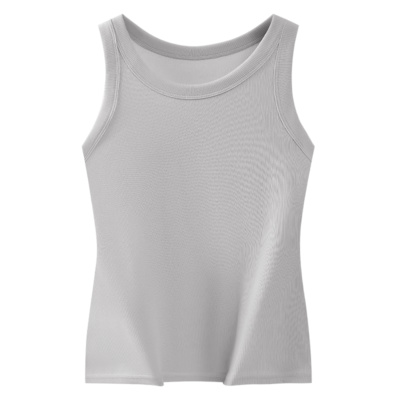 Fenteng Summer Thin Padded Camisole Women's Base Vest Wearable Tank Top 361 Gray XL