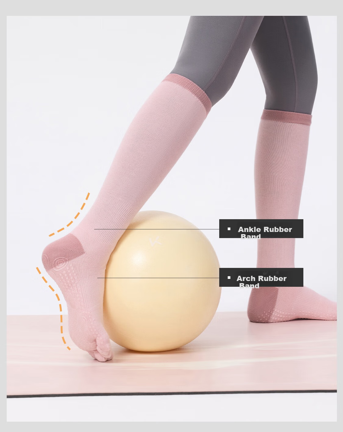 Keep Mid-Calf Yoga Socks Five-Toe Non-Slip Finger Separation for Women Indoor Floor Sports Dance Pilates Mint Green 7