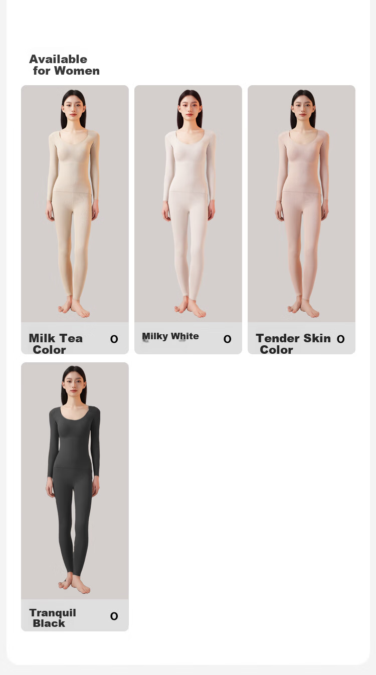 Urban Beauty Women's L Thermal Underwear Set with Goose Down and Silk Chest Pad, Thickened Autumn Top and Bottom 15