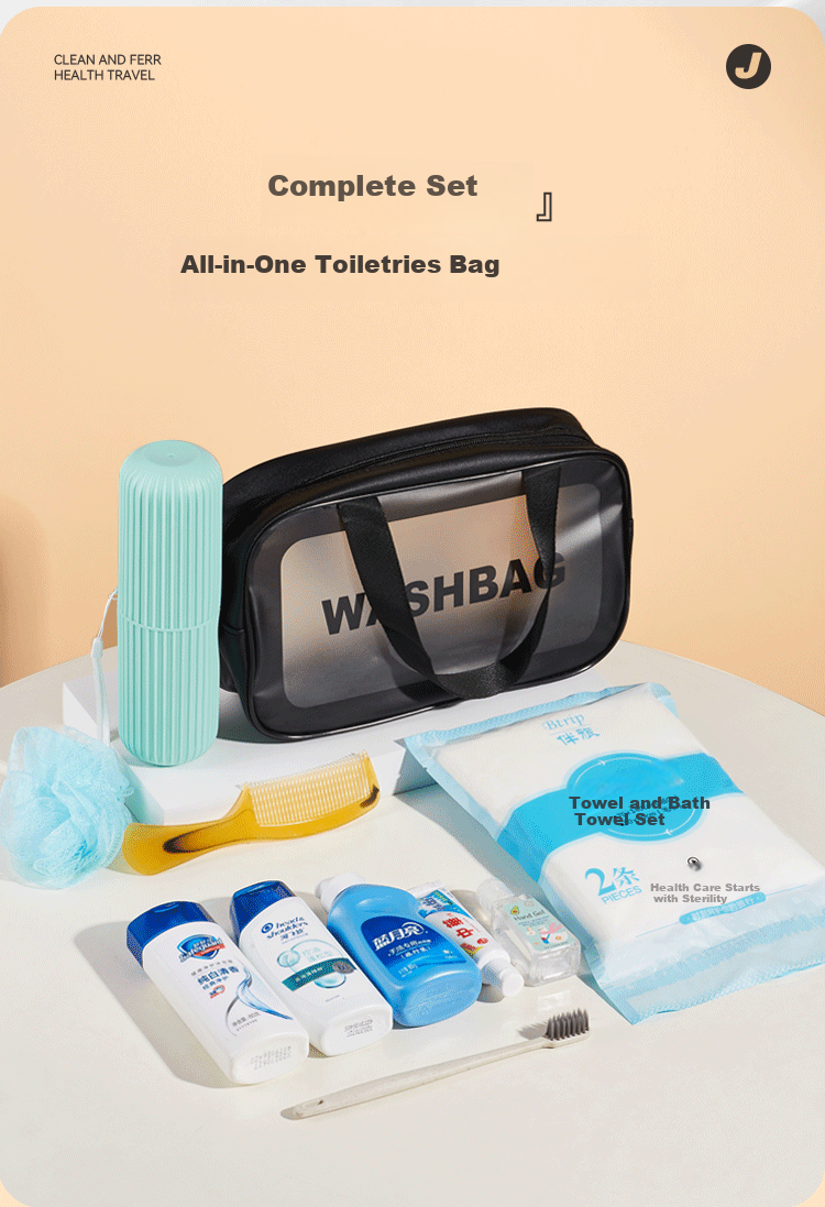 Jtrip Large Capacity Toiletry Bag Portable Waterproof Makeup Bag with Wet and Dry Separation Travel Organizer 5
