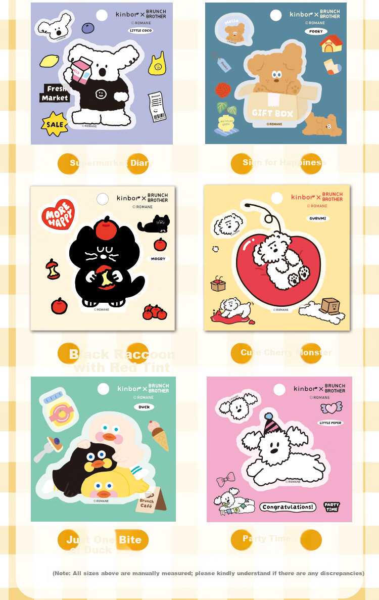 Kinbor Xbrunch Brother Collaboration Cute Dog Resin Acrylic Refrigerator Magnet Strong Magnetic Creative Cartoon DIY Message Sticker - Charlie Dream Factory 5