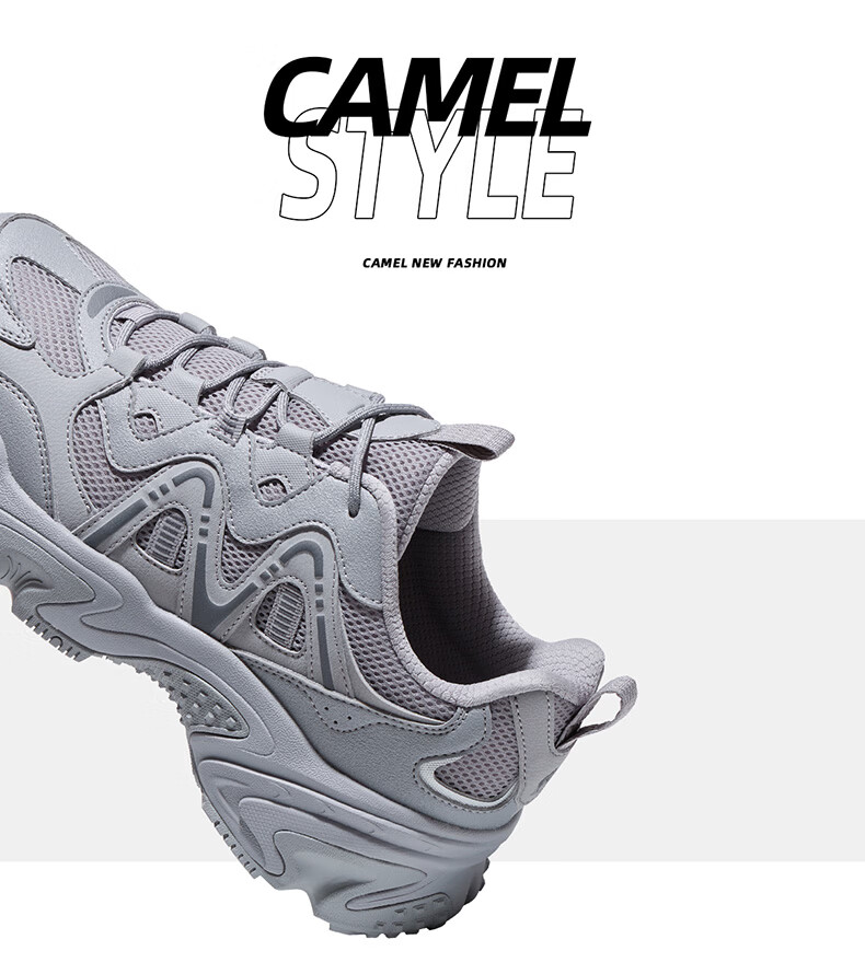 CAMEL Women's Retro Casual Mesh Breathable Dad Sneakers X25CX4L4035A Ivory Pink Size 39 12