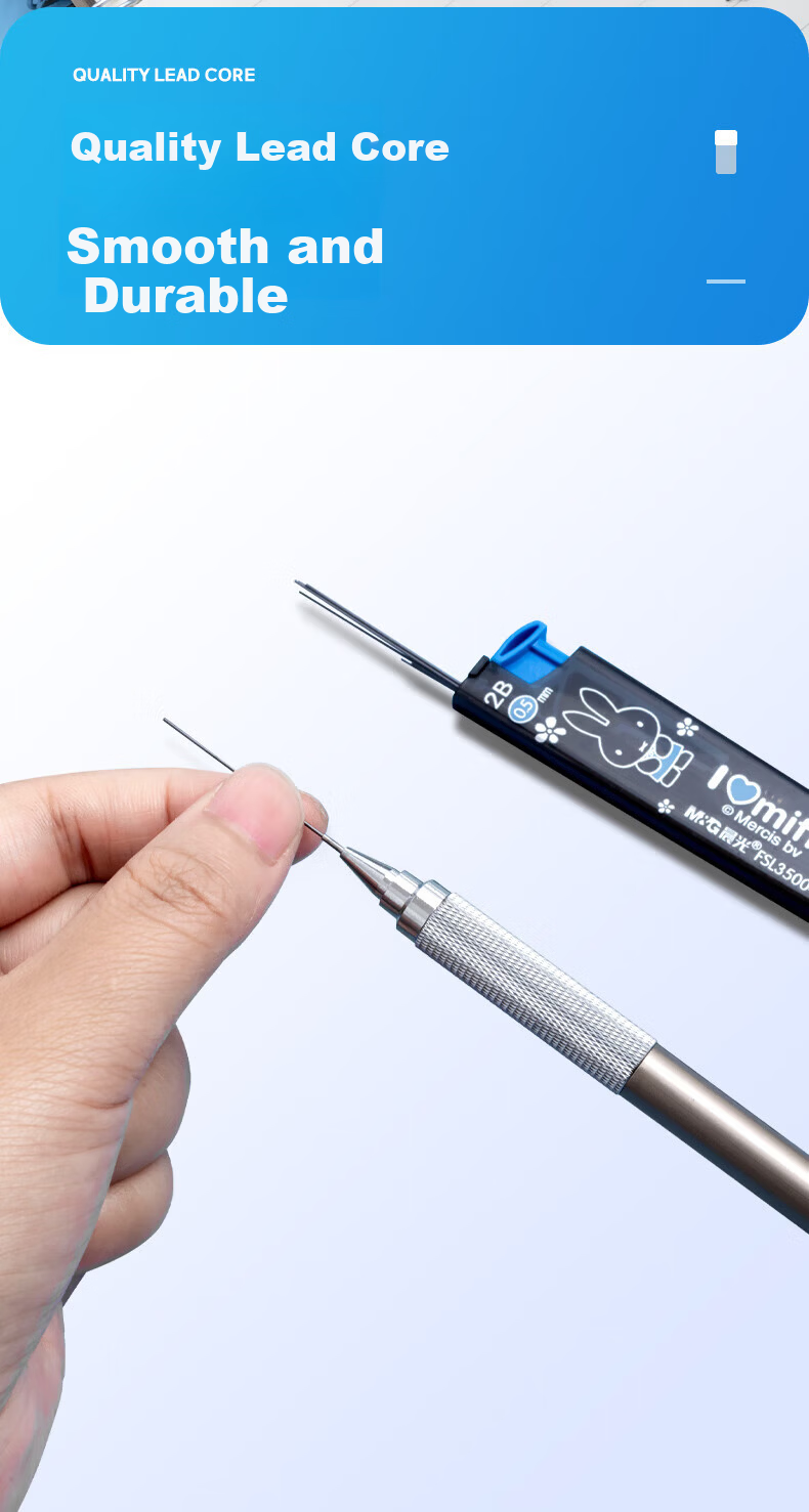 M&G 2B Automatic Pencil Lead Refills 0.5mm Resin Lead Student Pencil Core 60mm*20pcs/Box Random Color FSL35004 5 Small Boxes 3