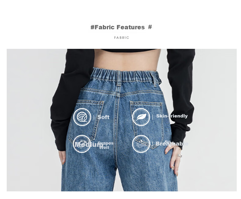 Jeanswest Women's Vintage Blue High-Waist Slim Straight Leg Jeans XS Autumn Casual 2