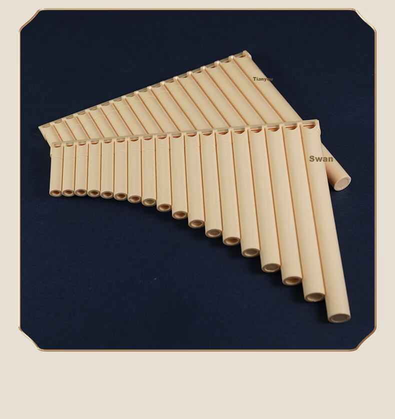 Swan Pan Flute C Key 18 Notes Professional Performance Level Panpipe for Primary and Secondary Students 18 Pipes Ivory White Standard Edition 9