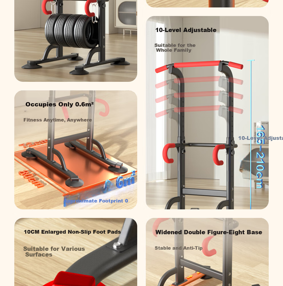 YICHIJIAN Home Pull-Up Bar Indoor Single and Double Bars Multifunctional Fitness Training Equipment for Men and Women 8
