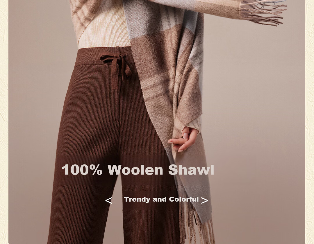 Shanghai Story [Upgraded High-Count Dense Thickened] New Pure Wool Plaid Scarf Gift for Mom New Year Birthday Gift for Girlfriend 2