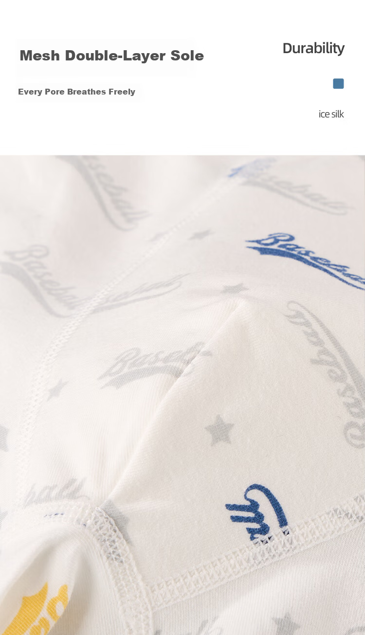 MiiOW Boys' Children's Underwear Four Seasons Cotton + 7A Antibacterial + Mulberry Silk Crotch Boxer Shorts Baby Base Layer Pants 16