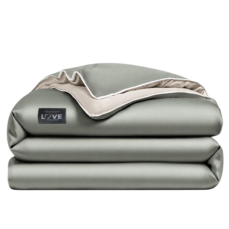 MUJI Class A Tencel-Like Summer Quilt Ice Silk Air-Conditioning Quilt Premium Quilt Core White with Gray 200*230cm