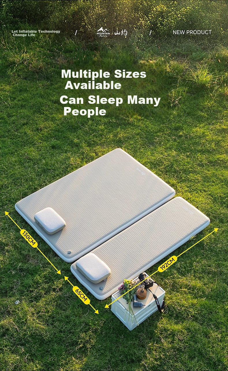 Shanyue Brushed Inflatable Air Mattress Outdoor Camping Tent Moisture-Proof Pad Portable Double Air Bed Home Sleeping Mat 8