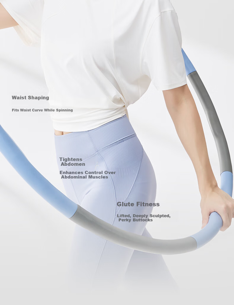 361° Detachable Hula Hoop Home Fitness Shaping Hip Lift Abdomen Toning Aerobic Exercise Tool Pink Gray 3