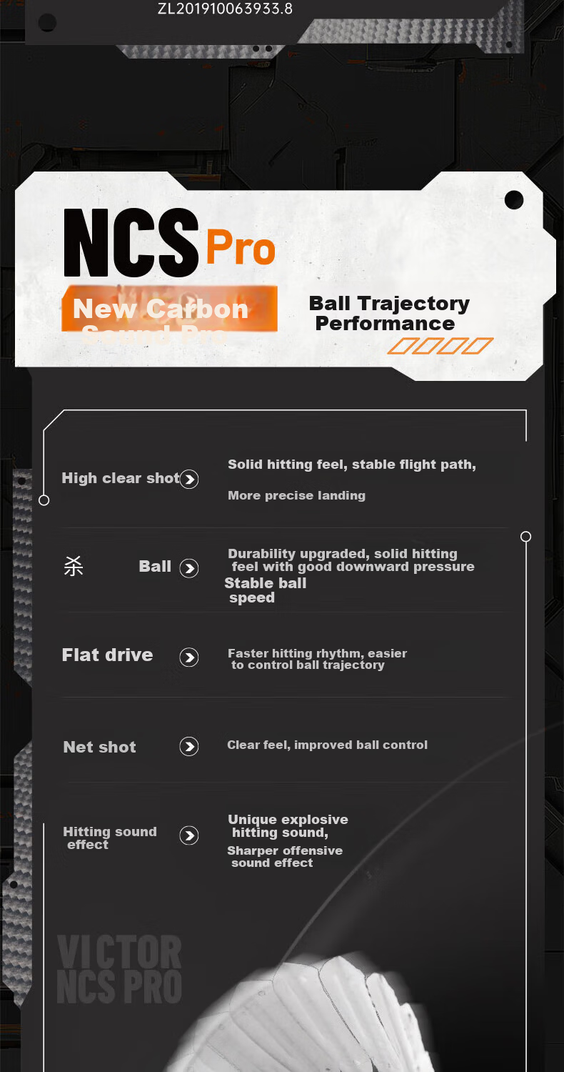VICTOR NCS Pro 76 Speed Synthetic Feather Badminton Shuttlecock Competition Grade Indoor Outdoor Durable Stable 4