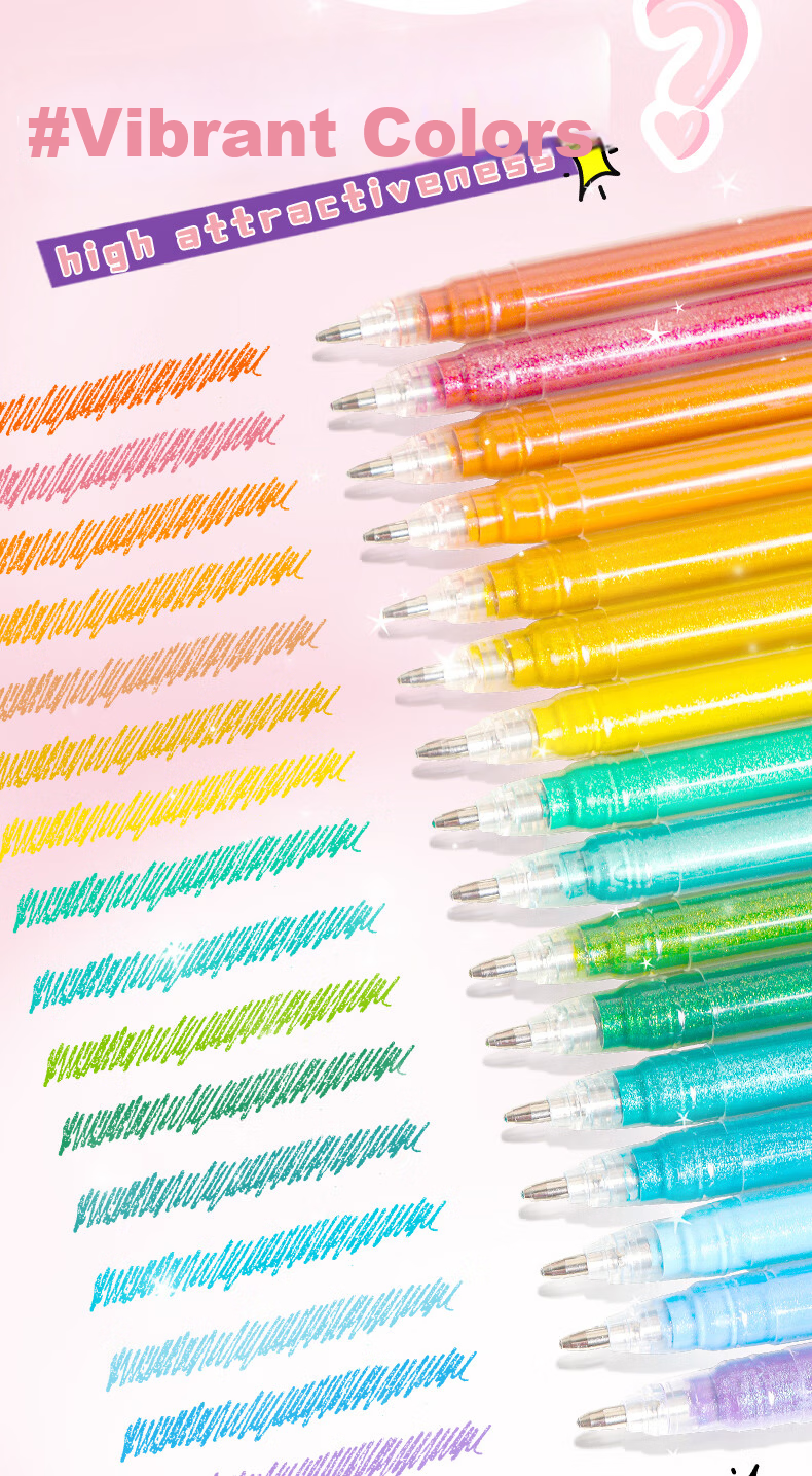 TRUECOLOR 8-Color Glitter Gel Pen Set Non-Toxic Fluorescent Marker Pens for Kids Primary School Students Pearl Watercolor Highlighting Pens 068 5