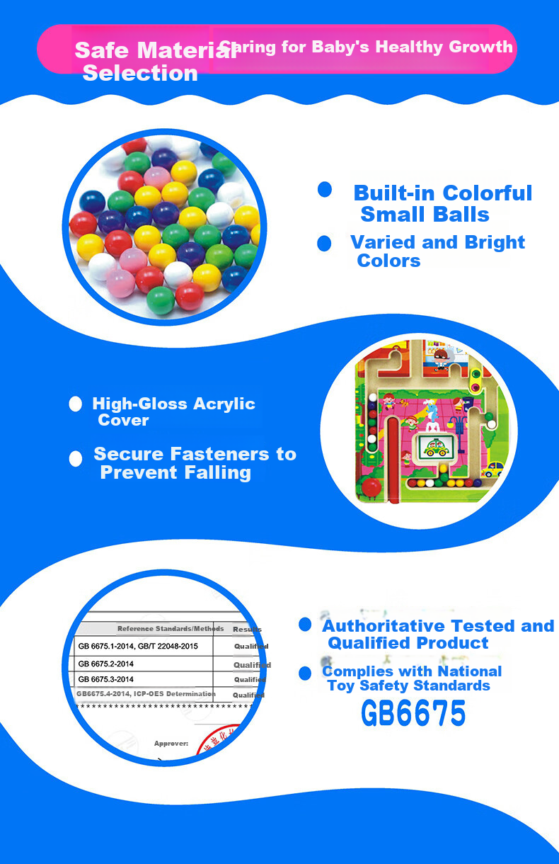 DHA Children's Magnetic Maze Rolling Ball 3D Educational Puzzle Toy Early Learning Logic Training 8