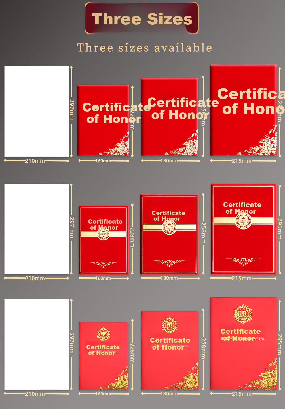 Longe 【10-Pack】Honor Certificate Award Certificate Outstanding Employee Award Red Cover High-Grade Gold Stamping Material 5