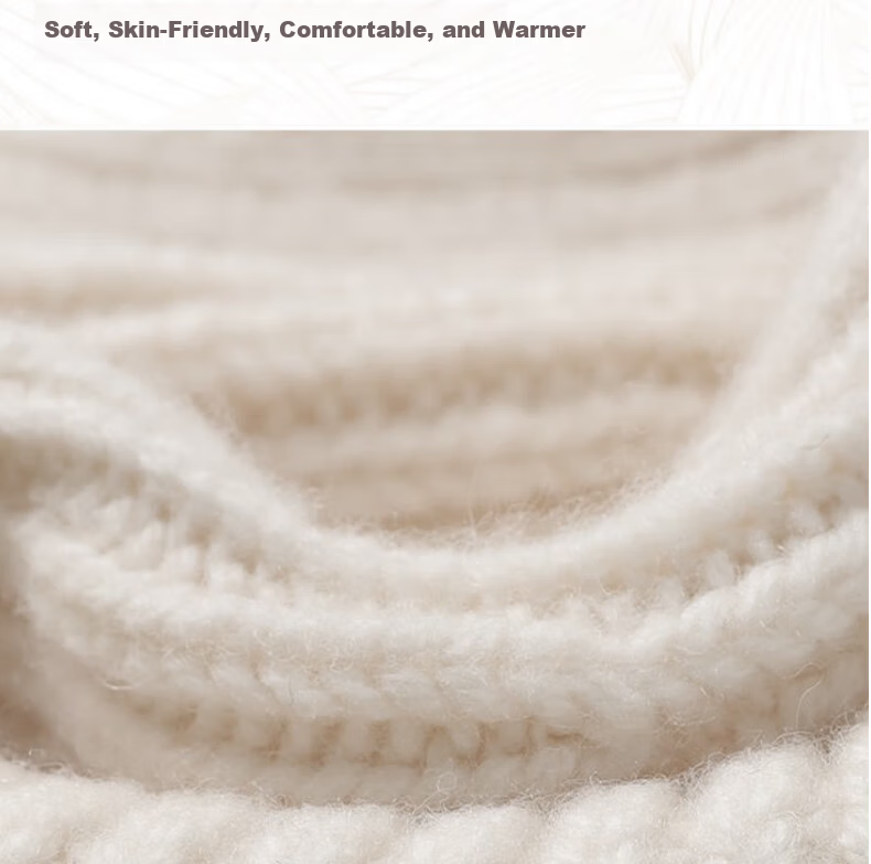 Woodpecker Women's Wool Knit Beanie Autumn Winter Warm Earflap Loose Thickened Wool Blend Hat 3