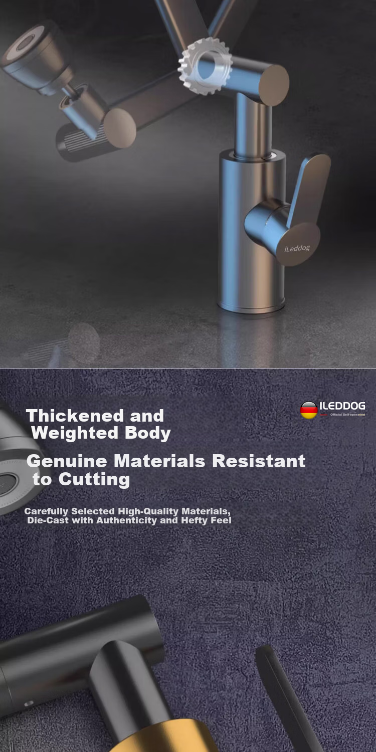 ILeddog [Germany] Mechanical Arm Universal Faucet Basin Hot and Cold Kitchen Bathroom Household Fortune Cat MPLT-ZCM 14
