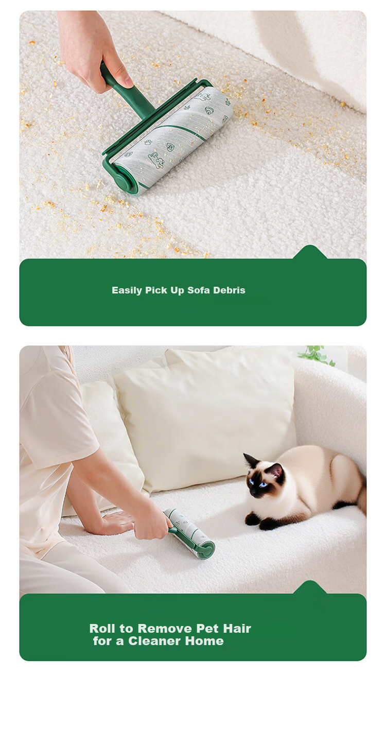 LYNN Universal Mite Removal Lint Roller Paper 16cm 4 Rolls 360 Sheets Replacement Sticky Paper for Lint Roller Cat Hair 8