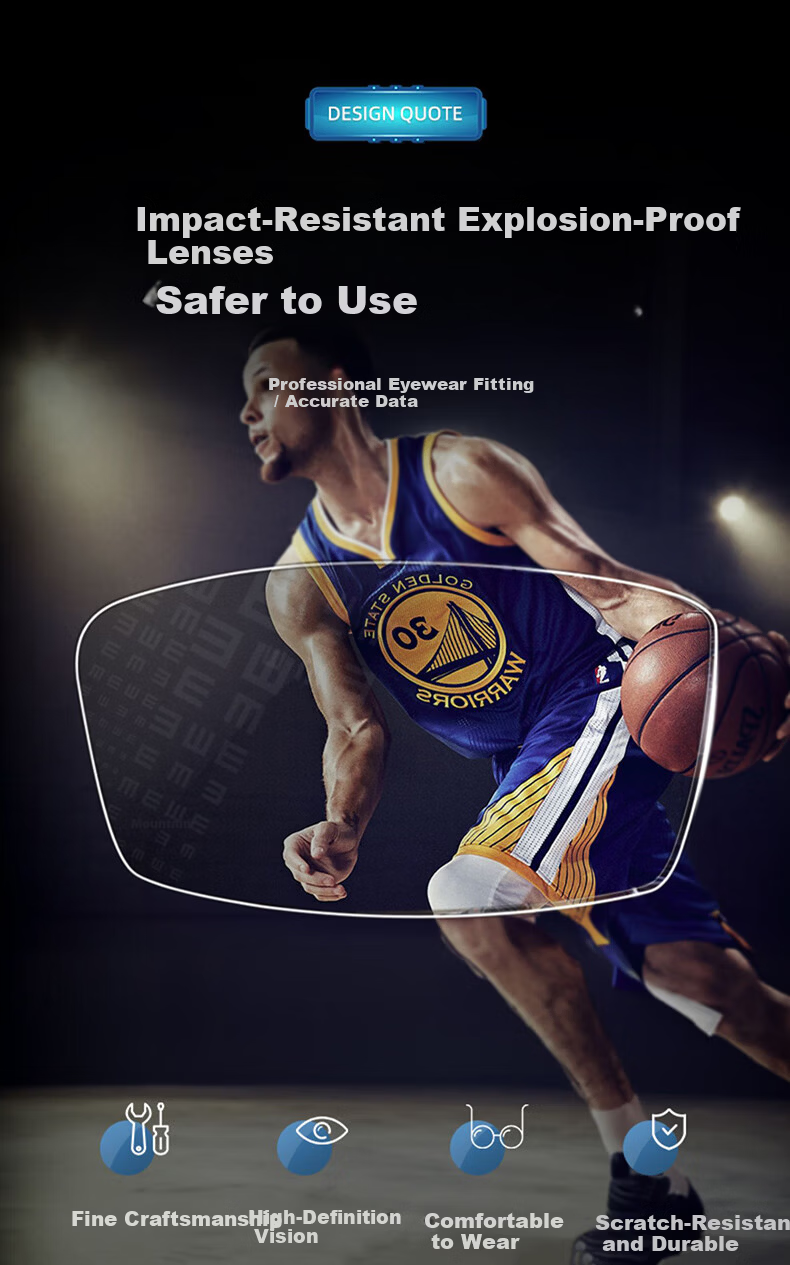 Kaperni Professional Basketball Sports Glasses Prescription Compatible Anti-Collision Anti-Fog Ultra-Light Protective Goggles for Basketball and Soccer with Anti-Drop Design 6