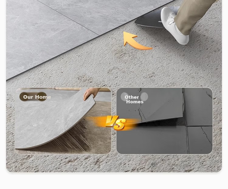 Washi PVC Self-Adhesive Waterproof Wear-Resistant Thickened Floor Sticker Frost Gray 1sqm 2pcs (80*80cm) 10