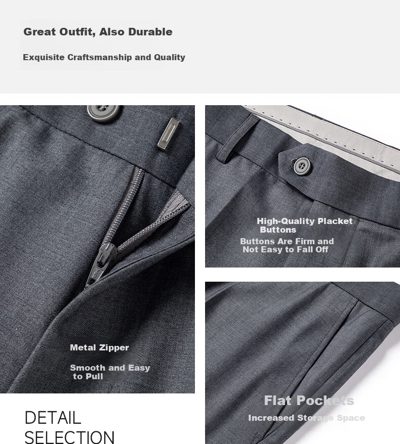 FIRS Anti-Wrinkle Men's Business Commuter Slim Straight Work Pants Spring Summer Lightweight Loose Casual Trousers 2