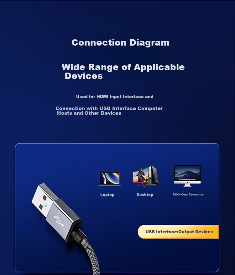 Sanze Video Capture Card Switch Game HDMI Female to USB Capture Adapter Cable PS4/NS Laptop Mobile Phone Live Streaming CJQ-015B 2