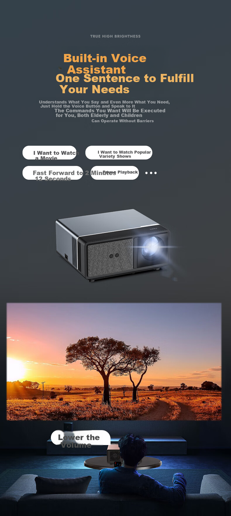 LeshiTV X218 Projector for Home Use, Home Theater TV, Bedroom Gimbal Phone Gaming Projector (Fully Automatic Focus, Auto Keystone Correction, True 1080P Ultra HD) 13