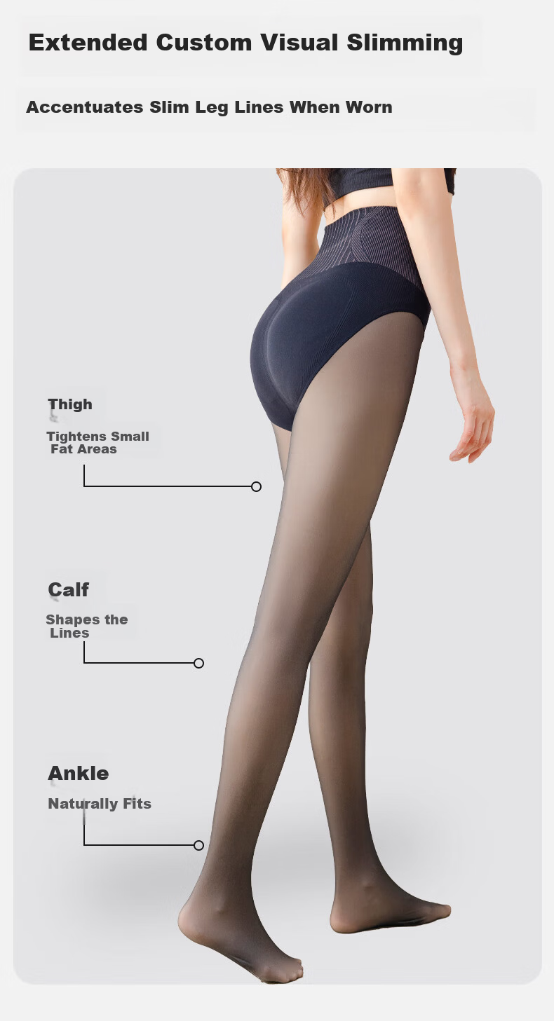 MiiOW Black Sheer Skin Optical Leg Magic Autumn Winter Anti-Snag Glossy High-Waist Tummy Control Fleece-Lined Thickened Stockings 2025 New Arrival 6