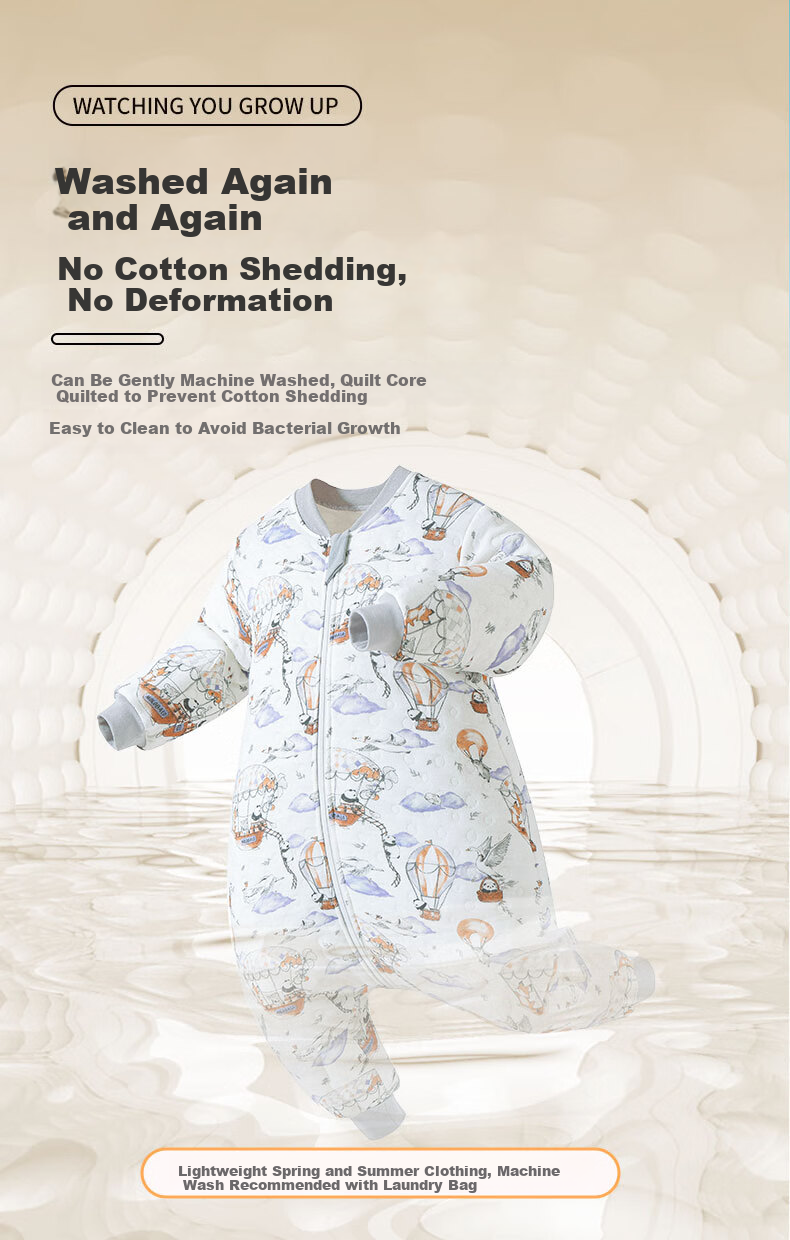 Nanjiren Baby Sleeping Bag Spring Summer Bamboo Air Cotton Kids Anti-Kick Quilt Pajamas Baby Air-Conditioned Split-Leg Sleeping Bag Size 90 12
