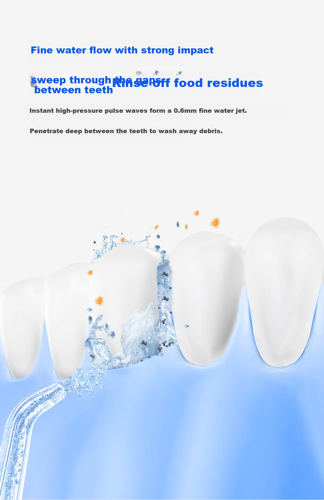 DOCO LAB Electric Oral Irrigator Portable Orthodontic Water Flosser Ultrasonic Teeth Cleaner Tartar Remover Dental Water Jet Tooth Washer Birthday Gift for Girlfriend Boyfriend 4