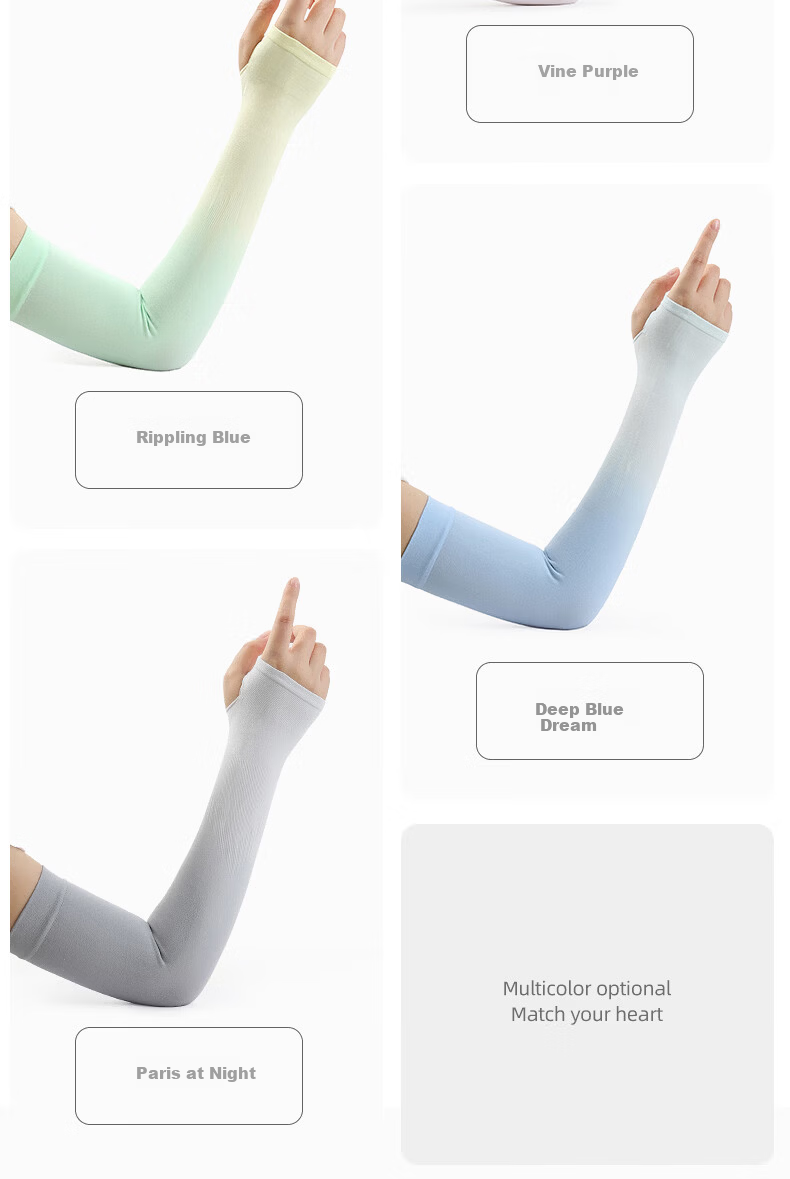 RED DRAGONFLY Women's Summer Ice Silk Gradient Cooling Sun Protection Arm Sleeves UV Protection Gloves for Men 26