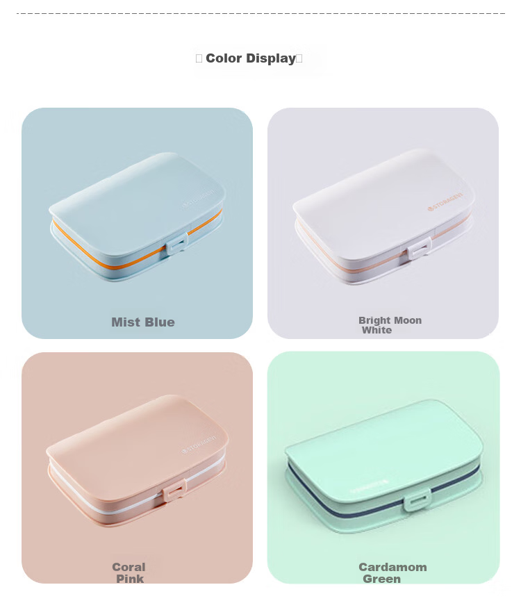 Daisy Leaf Portable Small Pill Box, Daily Light-Proof Pill Organizer, Mini Personal Medicine Storage Container, Moisture-Proof Compartment Box 5