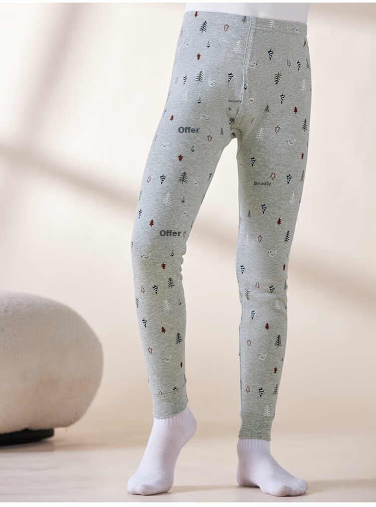 Dingguagua 100% Cotton Children's Thermal Long Johns Boys Autumn Winter Warm Cotton Pants Full Cotton Sleepwear 9
