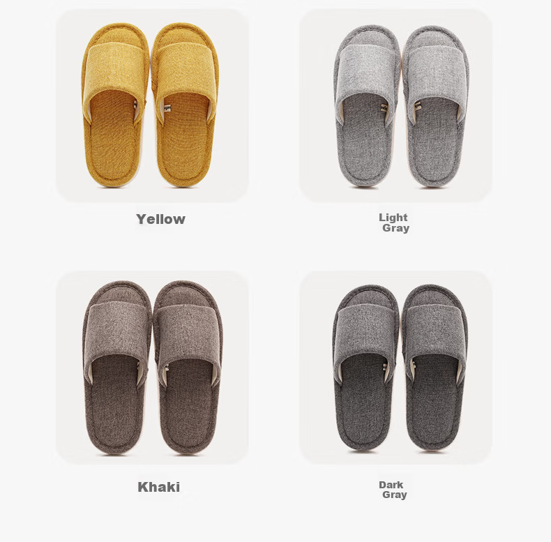 XGGC Cotton Linen Slippers Men Spring Autumn Home EVA Thick Sole Linen Couple Four Seasons Fabric Slippers Women Pink Size 40-41 3