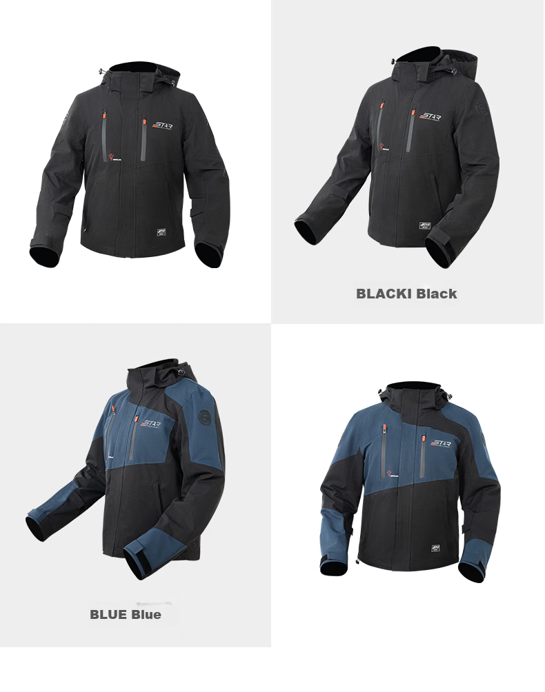 STAR FIELD KNIGHT Motorcycle Riding Jacket for Men, All-Season Use, Warm Fleece-Lined, Anti-Freeze, Water-Resistant, Motorbike Riding Windproof Coat, Size L 29