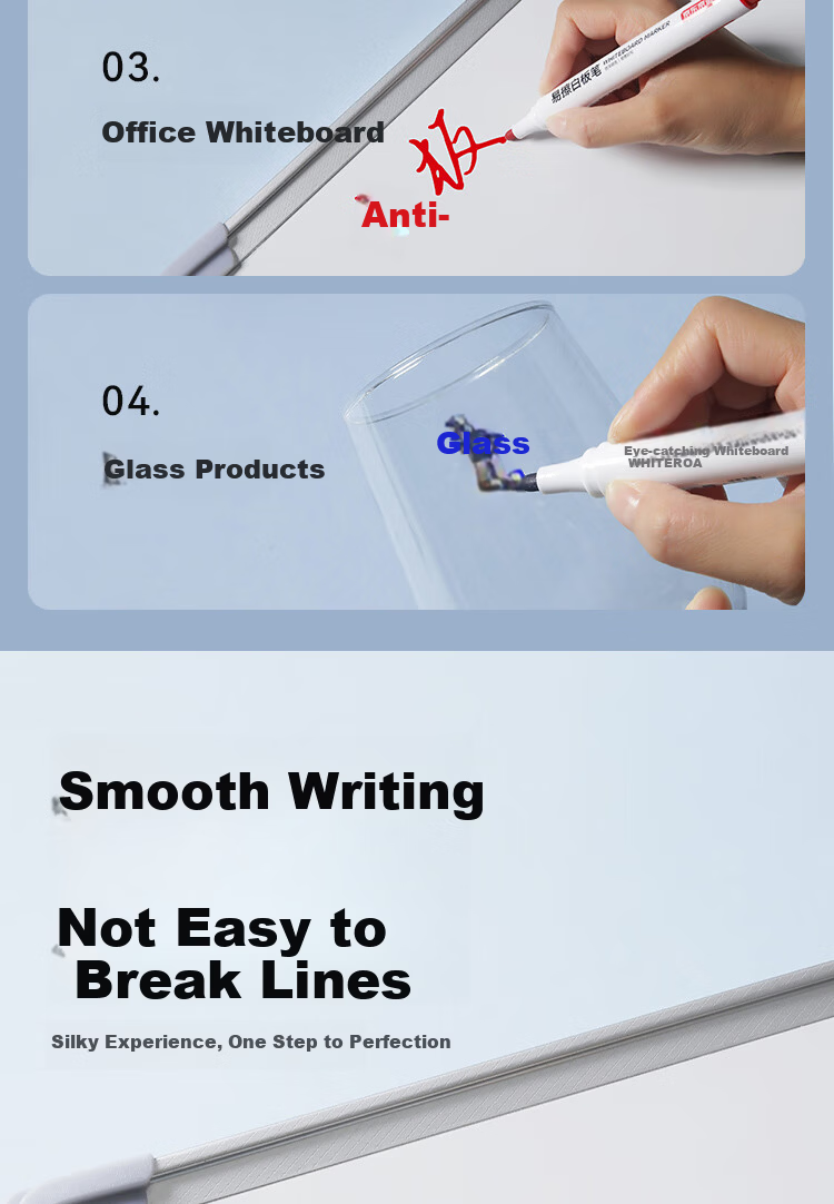 JD Jingdong Jingzao Popular Product Easy Erase Whiteboard Markers Black 10-Pack Teacher Teaching Office Meeting Durable Erasable Blackboard Markers JD1701 8