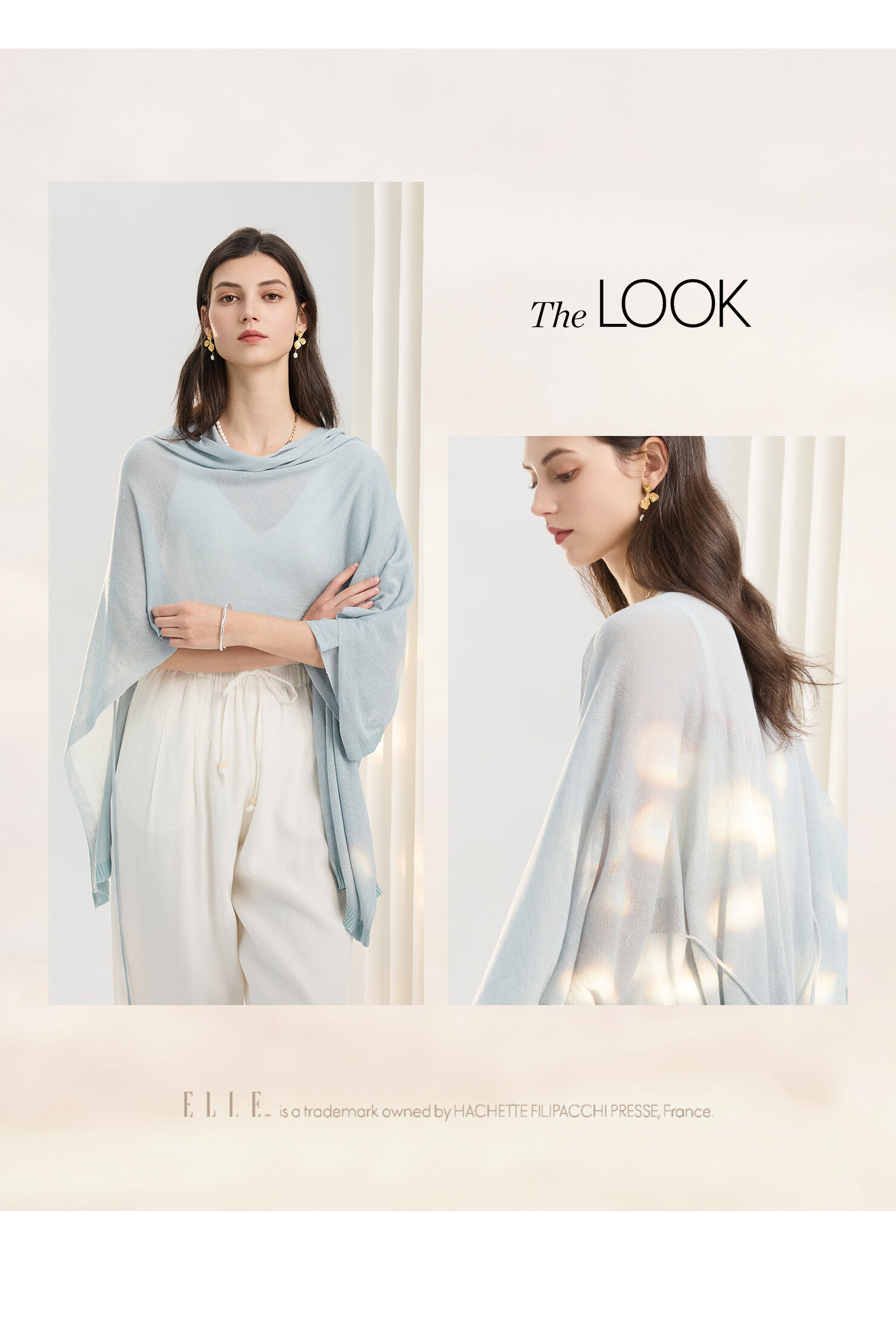 ELLE Lyocell Shawl Women's Silk Scarf Summer Air-Conditioned Room Cover Cardigan Beach Seaside Cooling Gift 2
