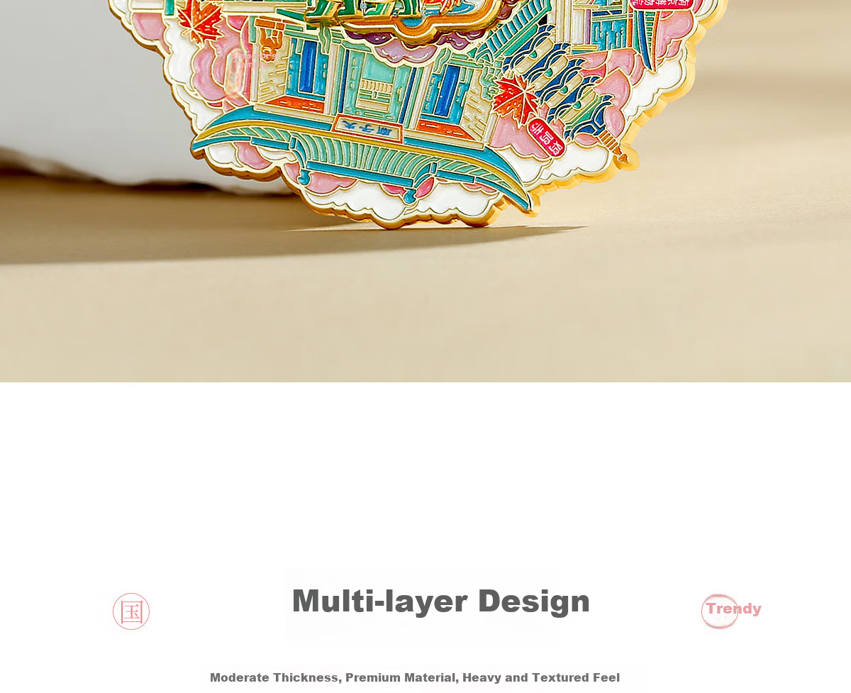 Gongli Gongwai Nanjing Cultural Creative Rotating Metal Refrigerator Magnet Beijing Palace Museum Cultural Creative Xi'an Travel Souvenir Gift for Friends Classmates Birthday Teacher's Day Gift for Te 12