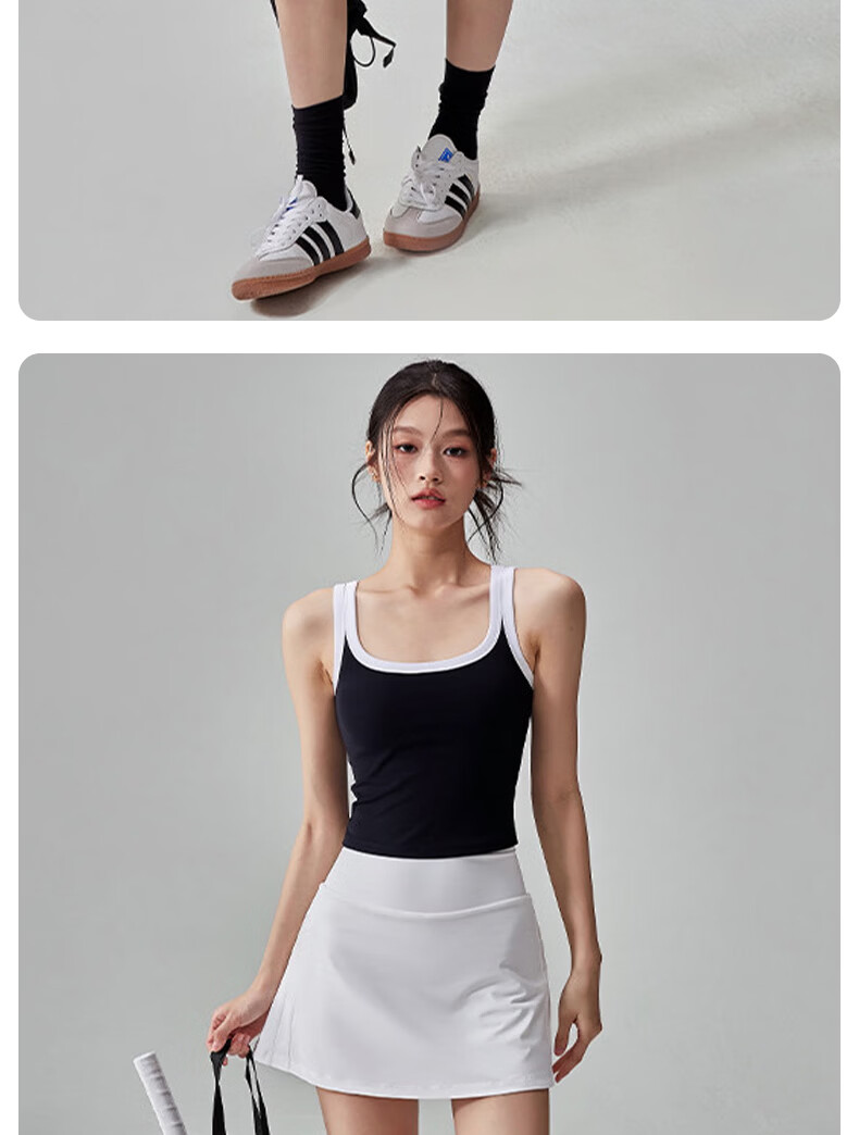Xueqiman Women's Summer High-Waist Tennis Skirt, Two-in-One Anti-Exposure Yoga Pilates Fitness Skirt 10