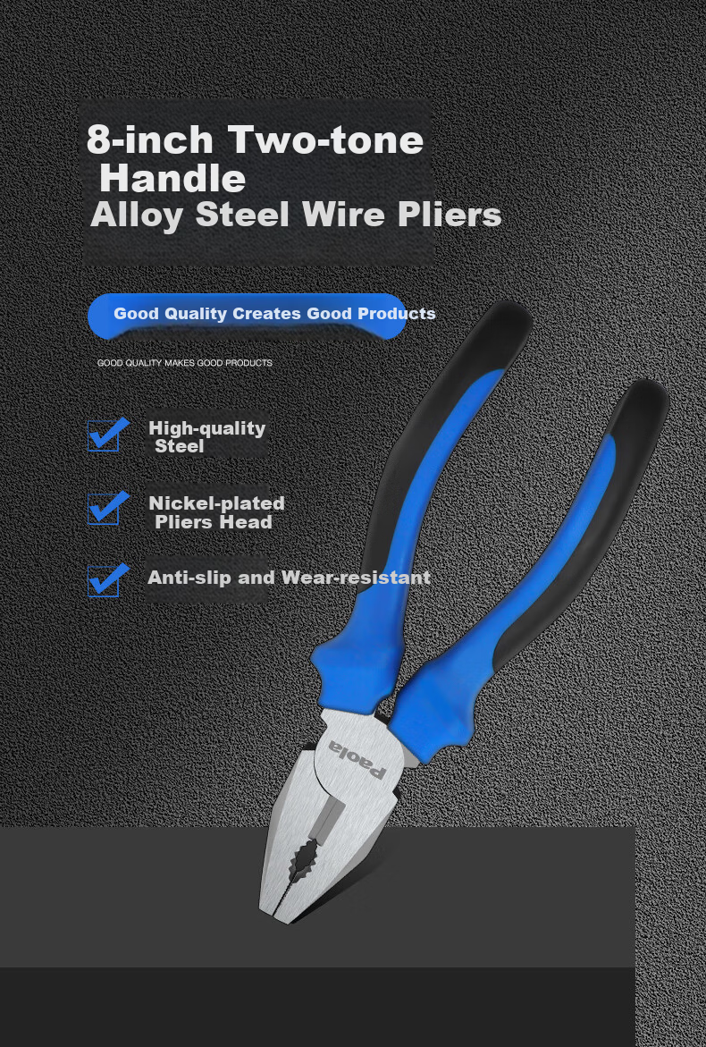 Paola 8-Inch Steel Wire Pliers Effort-Saving Tiger Pliers Wire Cutter Clamp Tool 6010 1
