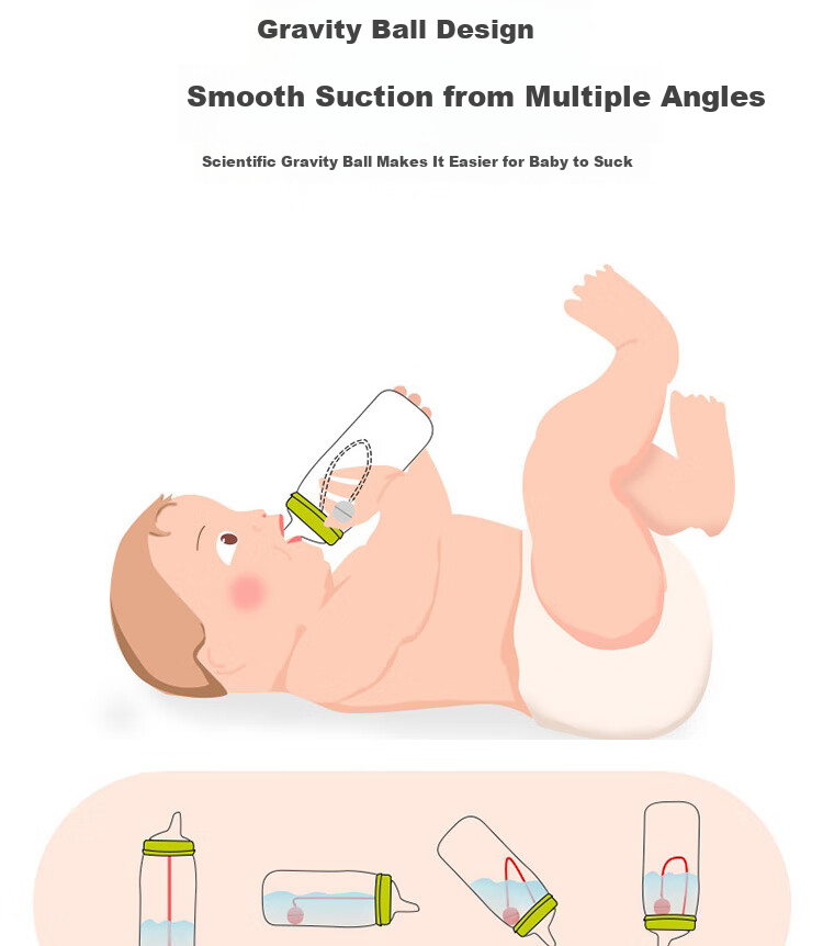 IBOOLBEAR Compatible Pigeon Baby Bottle Straw with Gravity Ball for 2nd/3rd Generation Wide Neck Bottles, Accessory for Original Nipples 11
